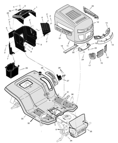 Hood And Dash Diagram and Parts List for 461604X99A 2004 Briggs and Stratton Lawn Tractor